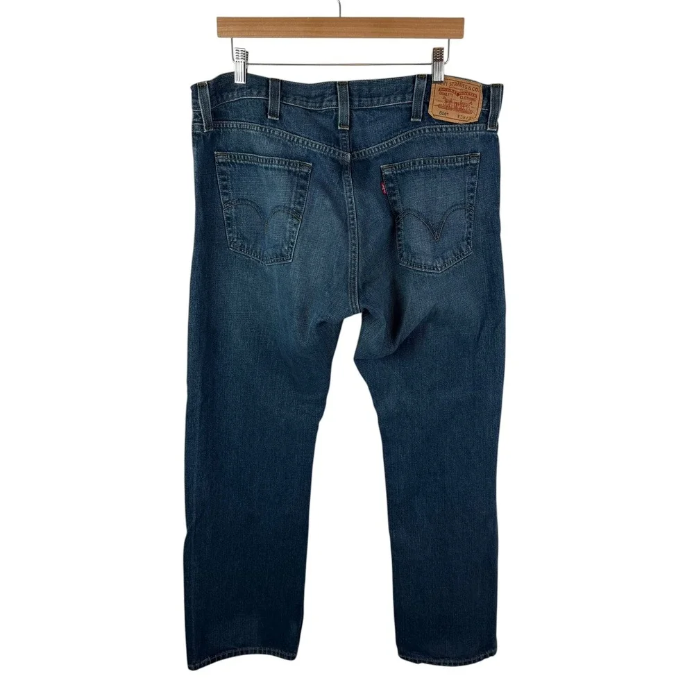Levis 514 Men Slim Straight Jeans Size 38x32‎ Blue Denim Cotton Casual Classic